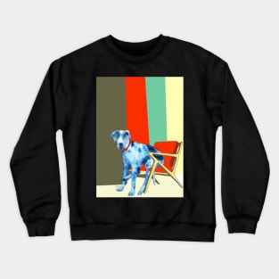 Great Dane in an Eames chair with Mid Century Design Crewneck Sweatshirt